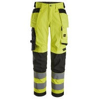 Snickers 6743 Hi-Vis Class 2 Womens Stretch Trousers Holster Pockets