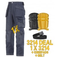 Snickers 3214 Trousers Plus  A 9110 Kneepads & PTD Belt