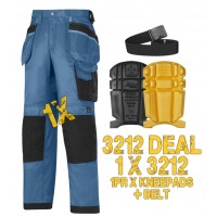 Snickers Workwear 3212 Offer, 1 x Belt & 1 x 9110 Kneepads Grey Black Kit